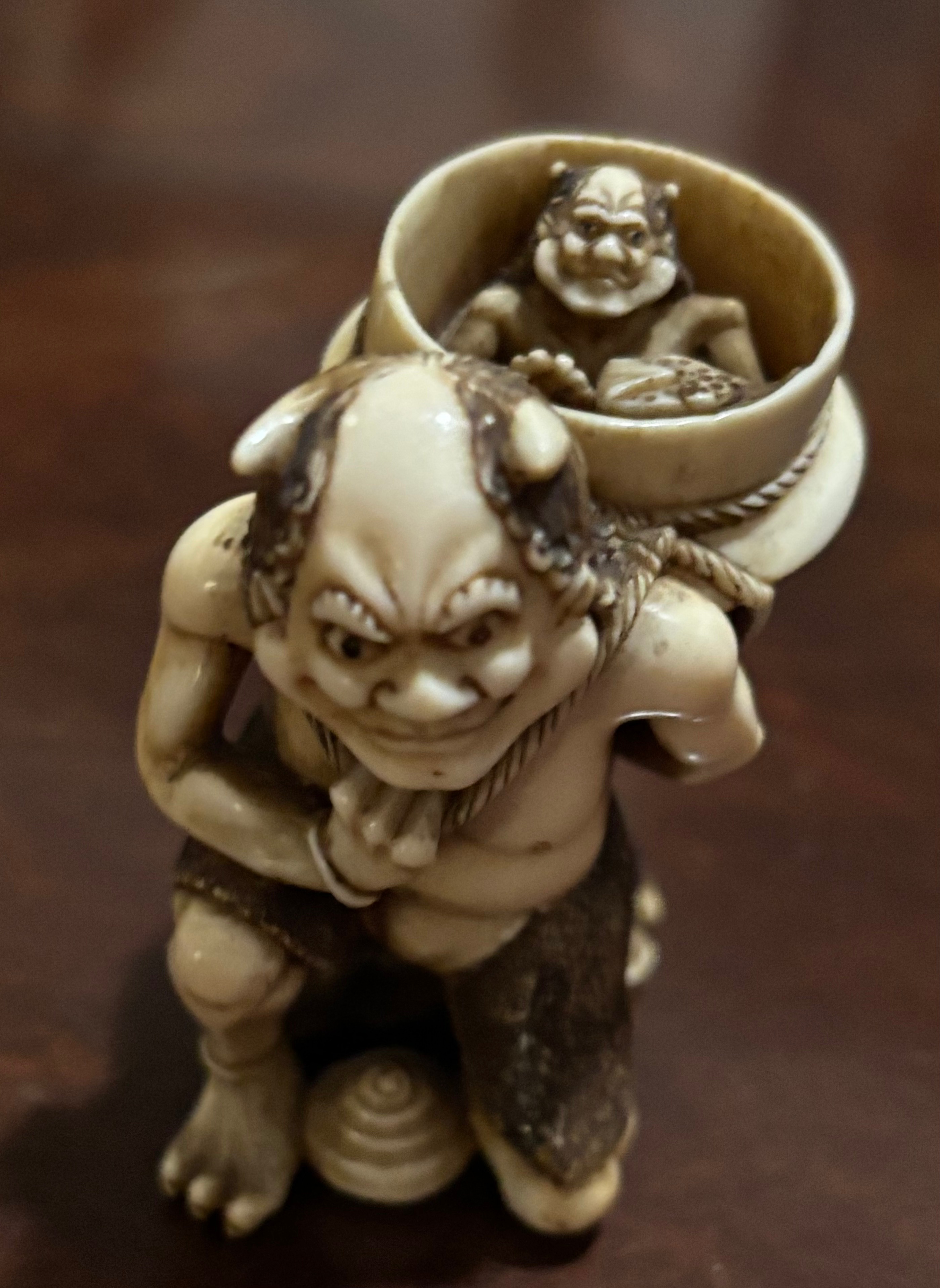 Netsuke of an Oni (Japanese Ogre) used in relation to the Japanese Chapter in Miriam Cohen's Fireworks and Other Illuminations